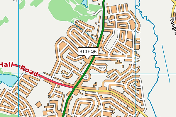 ST3 6QB map - OS VectorMap District (Ordnance Survey)