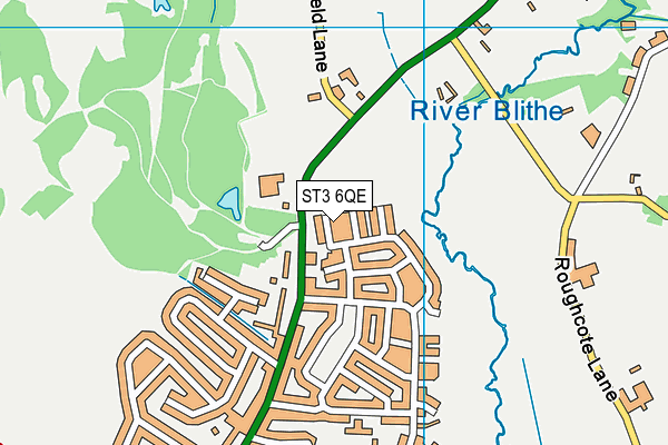 ST3 6QE map - OS VectorMap District (Ordnance Survey)