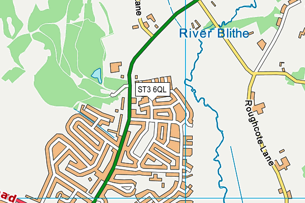 ST3 6QL map - OS VectorMap District (Ordnance Survey)