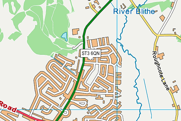 ST3 6QN map - OS VectorMap District (Ordnance Survey)