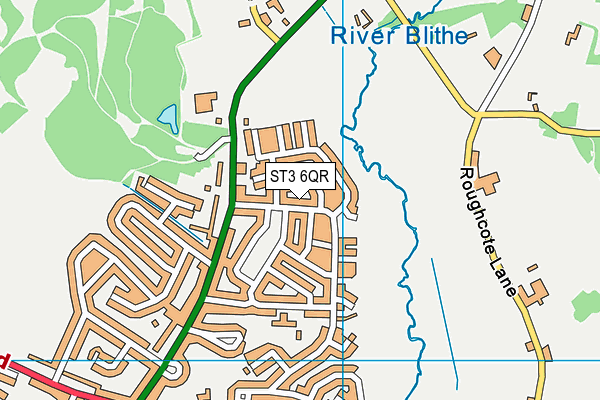 ST3 6QR map - OS VectorMap District (Ordnance Survey)