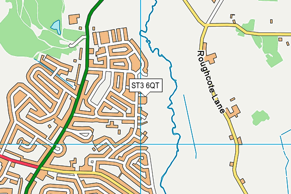 ST3 6QT map - OS VectorMap District (Ordnance Survey)