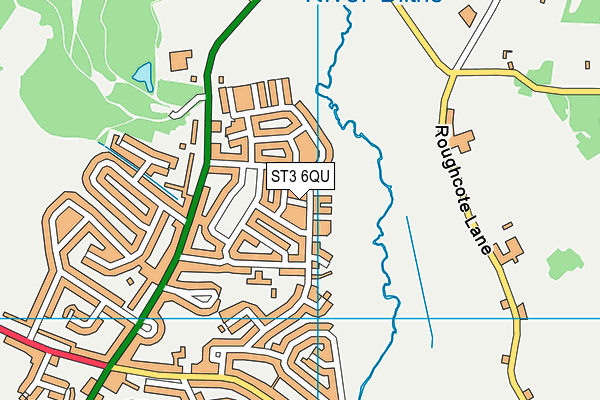 ST3 6QU map - OS VectorMap District (Ordnance Survey)