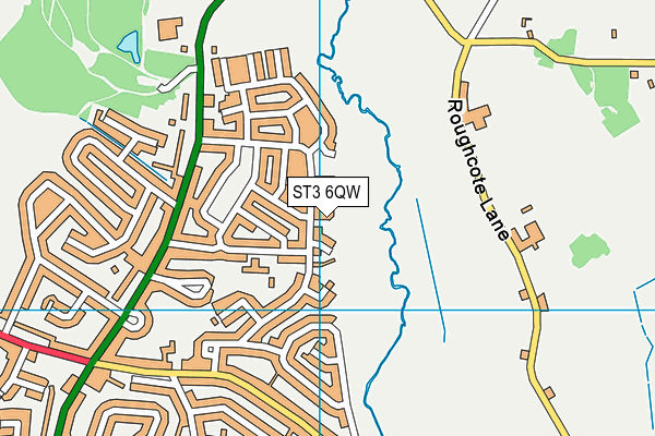 ST3 6QW map - OS VectorMap District (Ordnance Survey)