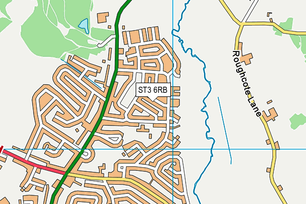 ST3 6RB map - OS VectorMap District (Ordnance Survey)