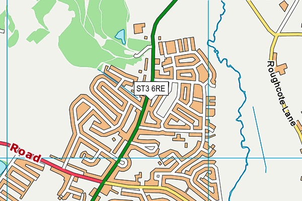 ST3 6RE map - OS VectorMap District (Ordnance Survey)