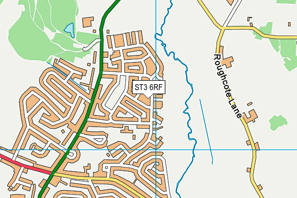 ST3 6RF map - OS VectorMap District (Ordnance Survey)