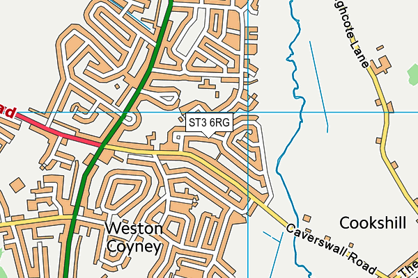 ST3 6RG map - OS VectorMap District (Ordnance Survey)