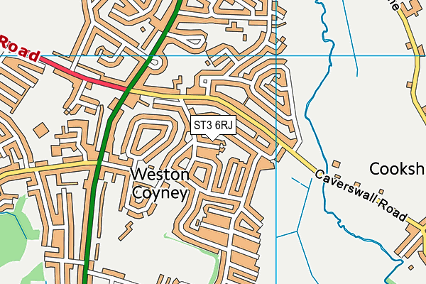 ST3 6RJ map - OS VectorMap District (Ordnance Survey)