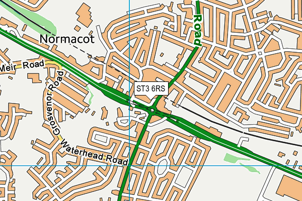 ST3 6RS map - OS VectorMap District (Ordnance Survey)