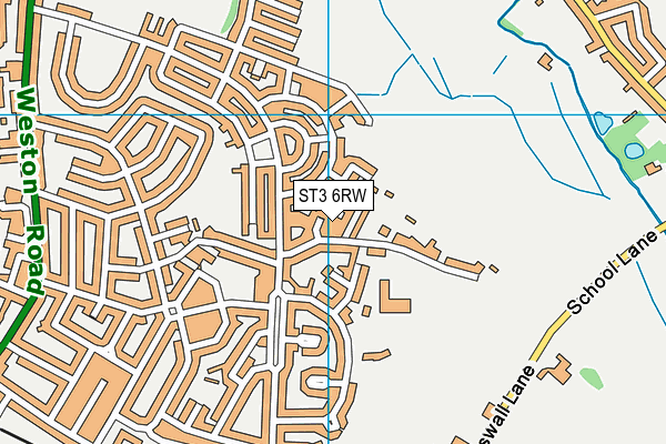 ST3 6RW map - OS VectorMap District (Ordnance Survey)