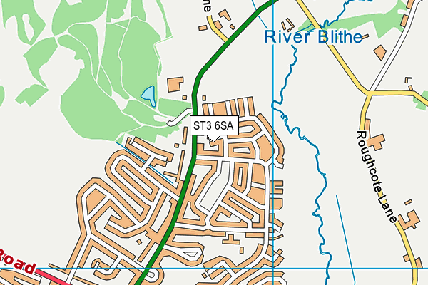 ST3 6SA map - OS VectorMap District (Ordnance Survey)