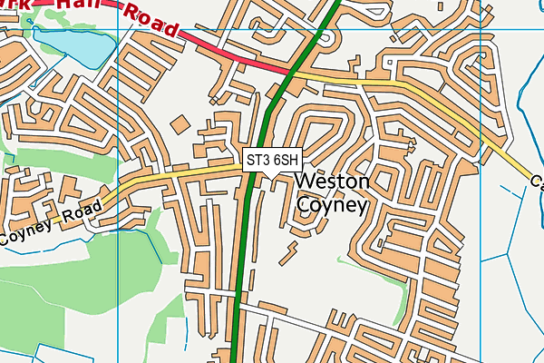 ST3 6SH map - OS VectorMap District (Ordnance Survey)