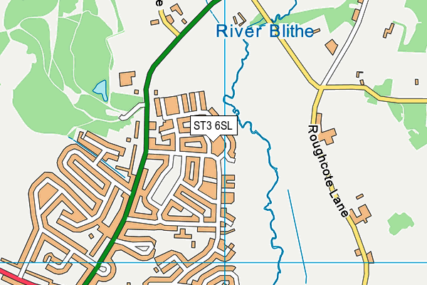 ST3 6SL map - OS VectorMap District (Ordnance Survey)