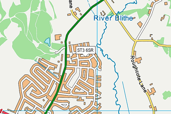 ST3 6SR map - OS VectorMap District (Ordnance Survey)