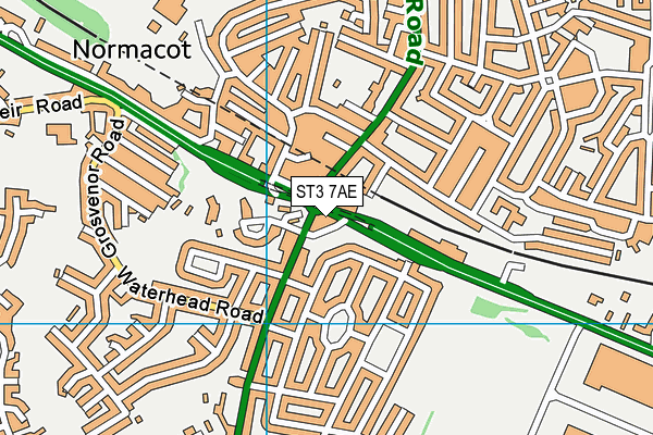 ST3 7AE map - OS VectorMap District (Ordnance Survey)