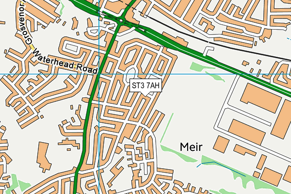 ST3 7AH map - OS VectorMap District (Ordnance Survey)