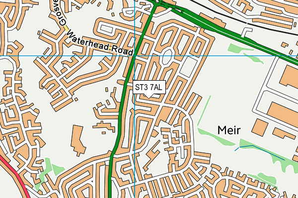 ST3 7AL map - OS VectorMap District (Ordnance Survey)