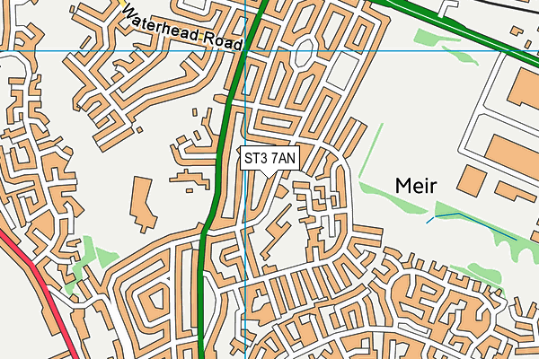 ST3 7AN map - OS VectorMap District (Ordnance Survey)