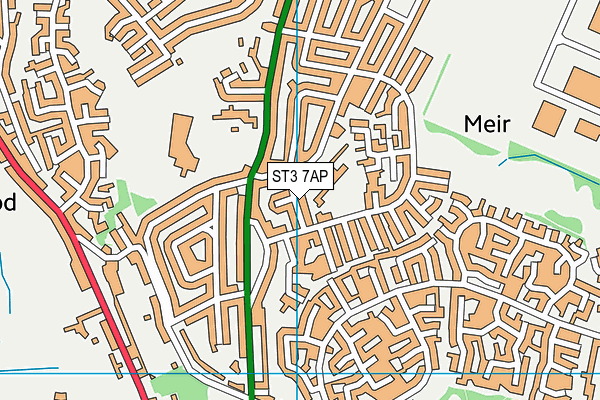 ST3 7AP map - OS VectorMap District (Ordnance Survey)