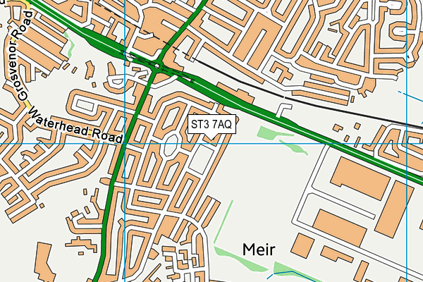 ST3 7AQ map - OS VectorMap District (Ordnance Survey)