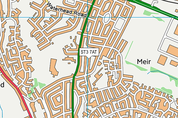 ST3 7AT map - OS VectorMap District (Ordnance Survey)