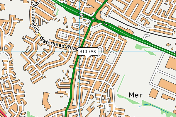 ST3 7AX map - OS VectorMap District (Ordnance Survey)