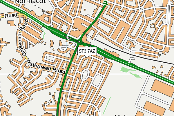 ST3 7AZ map - OS VectorMap District (Ordnance Survey)