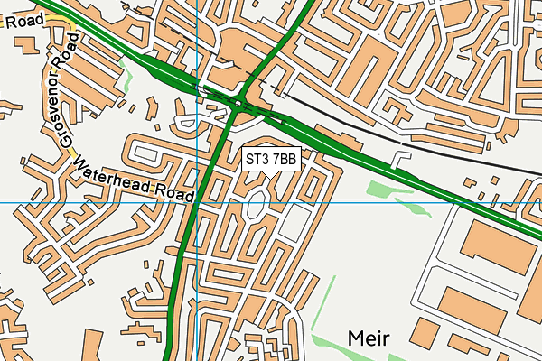 ST3 7BB map - OS VectorMap District (Ordnance Survey)