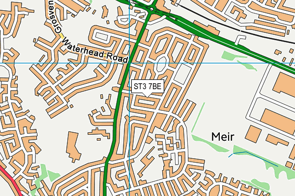 ST3 7BE map - OS VectorMap District (Ordnance Survey)