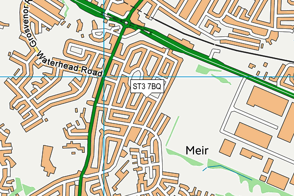 ST3 7BQ map - OS VectorMap District (Ordnance Survey)