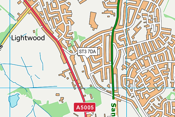 ST3 7DA map - OS VectorMap District (Ordnance Survey)