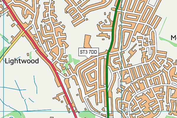 ST3 7DD map - OS VectorMap District (Ordnance Survey)