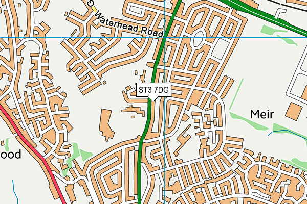 ST3 7DG map - OS VectorMap District (Ordnance Survey)