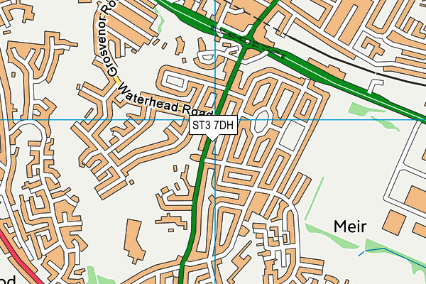 ST3 7DH map - OS VectorMap District (Ordnance Survey)