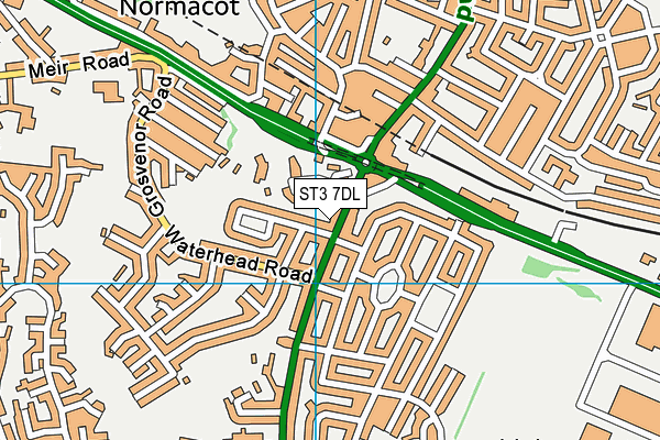 ST3 7DL map - OS VectorMap District (Ordnance Survey)