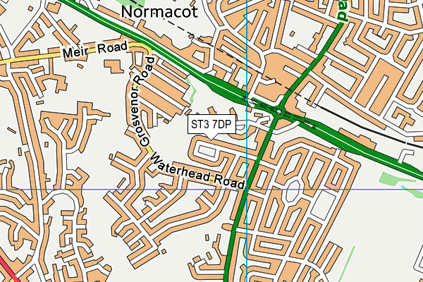 ST3 7DP map - OS VectorMap District (Ordnance Survey)