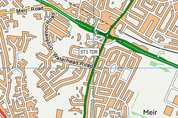 ST3 7DR map - OS VectorMap District (Ordnance Survey)