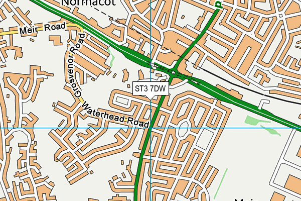 ST3 7DW map - OS VectorMap District (Ordnance Survey)