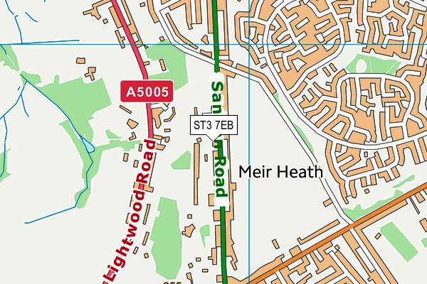 ST3 7EB map - OS VectorMap District (Ordnance Survey)