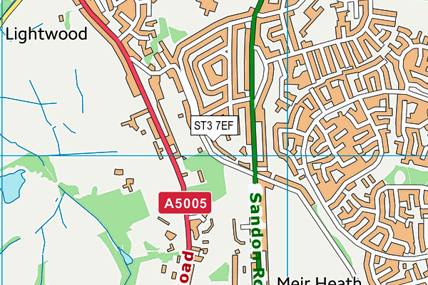 ST3 7EF map - OS VectorMap District (Ordnance Survey)