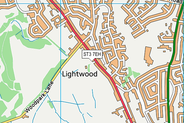 ST3 7EH map - OS VectorMap District (Ordnance Survey)