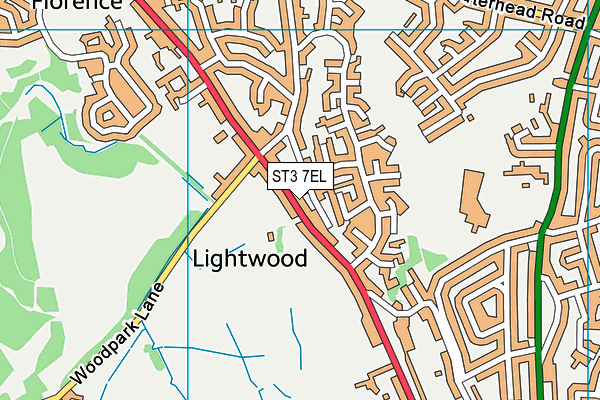 ST3 7EL map - OS VectorMap District (Ordnance Survey)