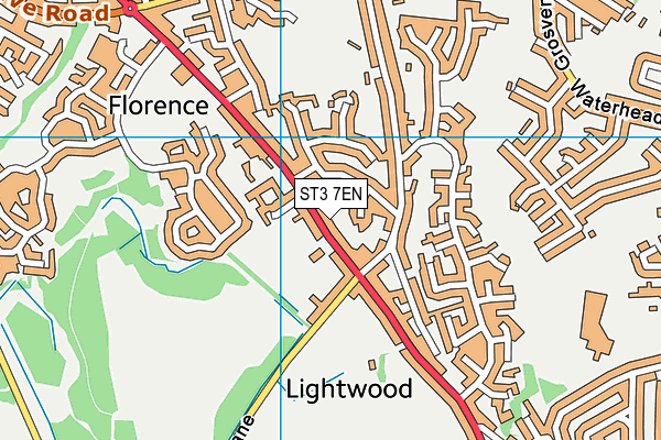 ST3 7EN map - OS VectorMap District (Ordnance Survey)