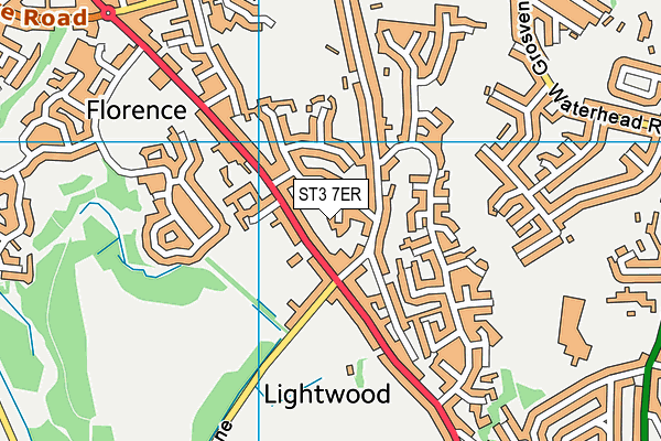 ST3 7ER map - OS VectorMap District (Ordnance Survey)