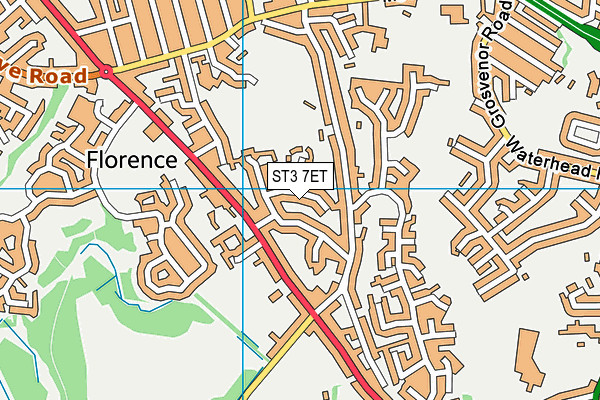 ST3 7ET map - OS VectorMap District (Ordnance Survey)