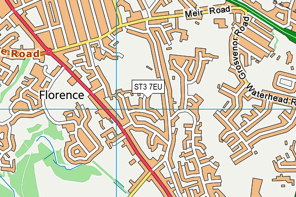 ST3 7EU map - OS VectorMap District (Ordnance Survey)