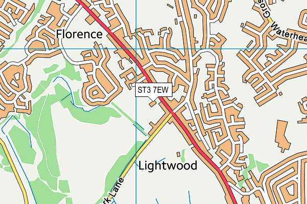 ST3 7EW map - OS VectorMap District (Ordnance Survey)