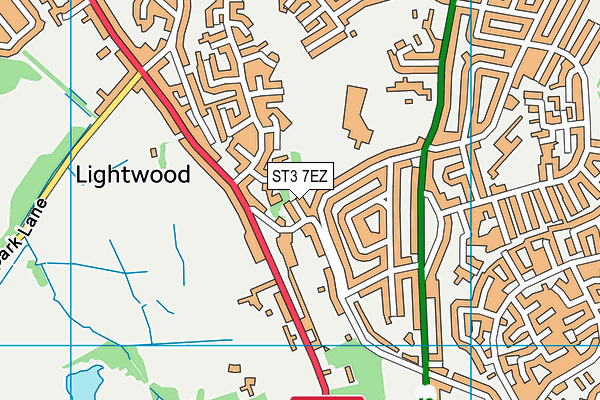 ST3 7EZ map - OS VectorMap District (Ordnance Survey)