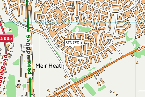ST3 7FD map - OS VectorMap District (Ordnance Survey)